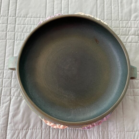 Vintage Roseville USA Freesia Pottery Bowl Double Handled - Picture 4 of 5